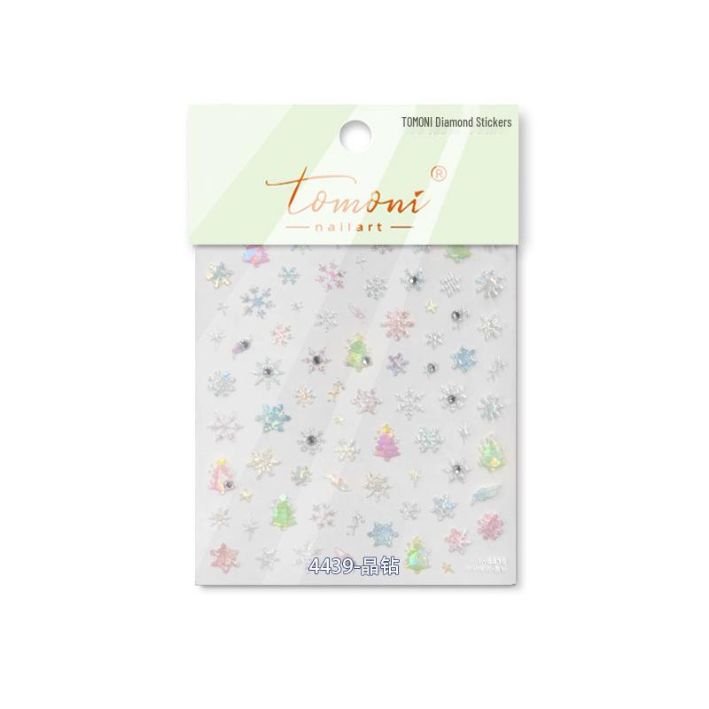 Tomoni Crystal Snowflake Nail Stickers for Kids - Festive Nail Art Decorative Stickers