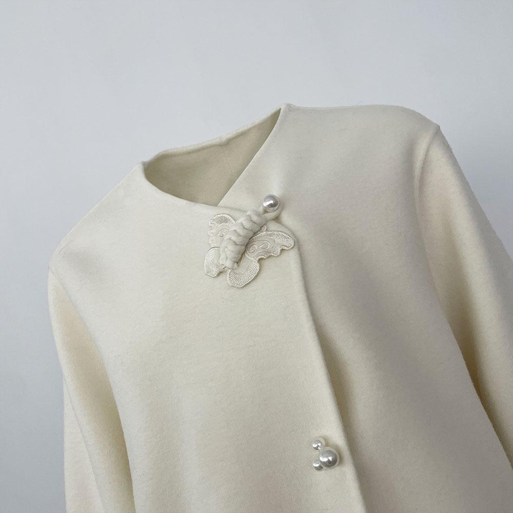 OFTBUY 2024 Autumn Winter Jacket Natural Real Fox Fur Collar Thick Warm Wool Blends Coat Women Outerwear Streetwear