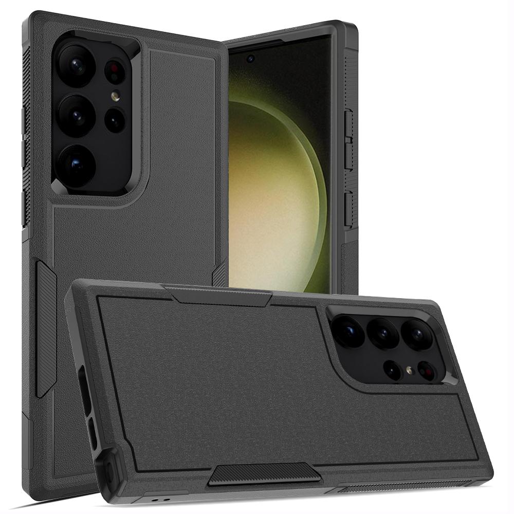 

For Samsung Galaxy S23 Ultra Phone Cover PC+TPU Anti-drop Cell Phone Case Black