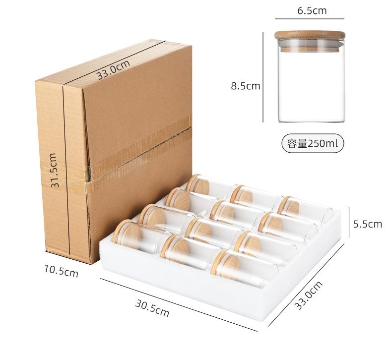 

12 Pcs Glass Jars Set with Bamboo Airtight Lids and Labels,Food Storage Containers Upgrade Spice Jars for Home Kitchen organizer
