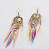 Bohemian Multicolored Beaded Tassel Earrings