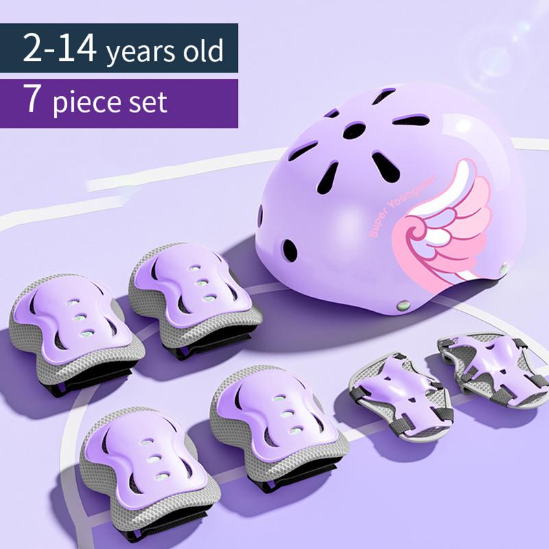 Child protective equipment helmet elbow knee pads for girls aged 3 4 5 6 7 8 9 10 11 12 year boy Suitable for roller skating and skiing