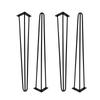 Set of Hairpin Legs Loft 4 Pieces, Black Matt, Height 71 Cm