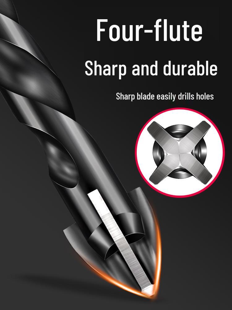 6mm All-In-One Tile and Concrete Drill Bit - Four-Flute Alloy Triangle for Glass and Cement