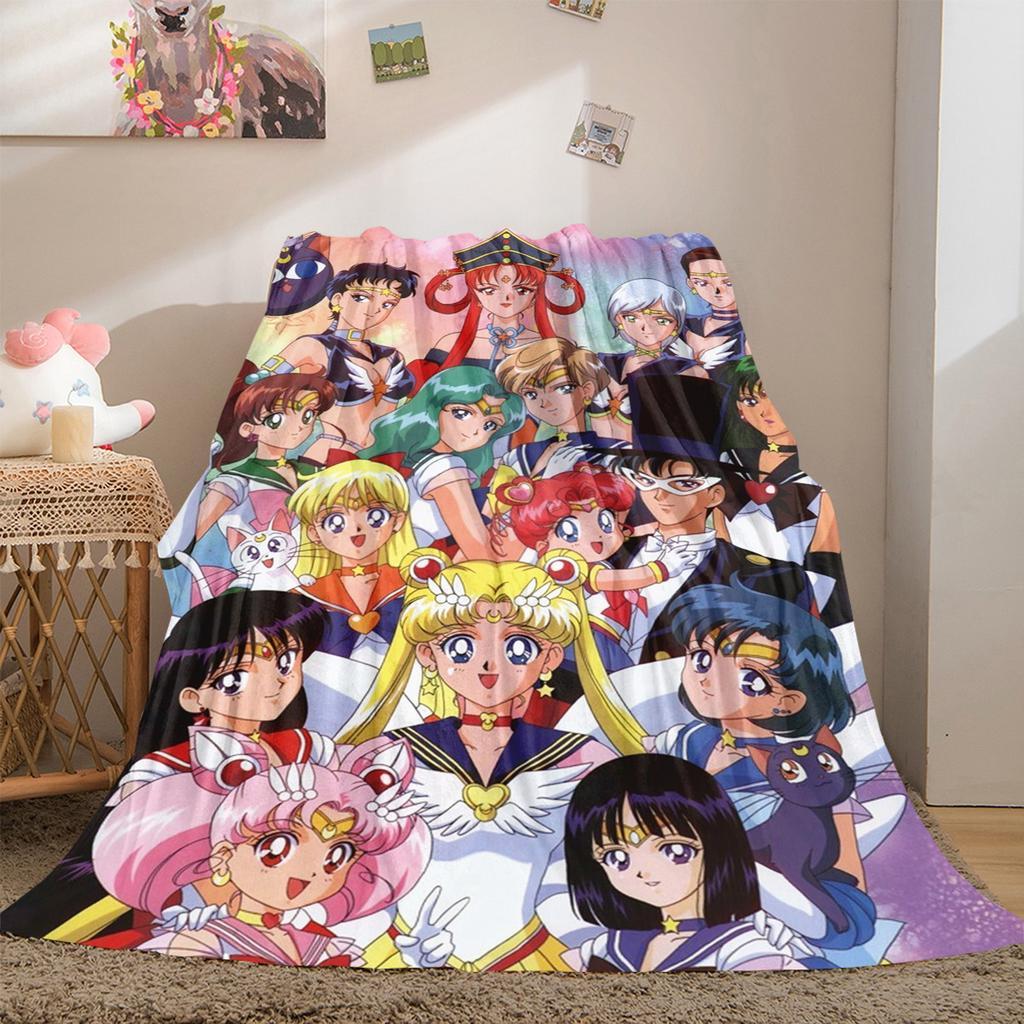 Japanese anime cute cartoon theme Sailor Moon Tsukino Usagi blanket suitable for home beds, sofa covers, office nap, outdoor warm blankets O8