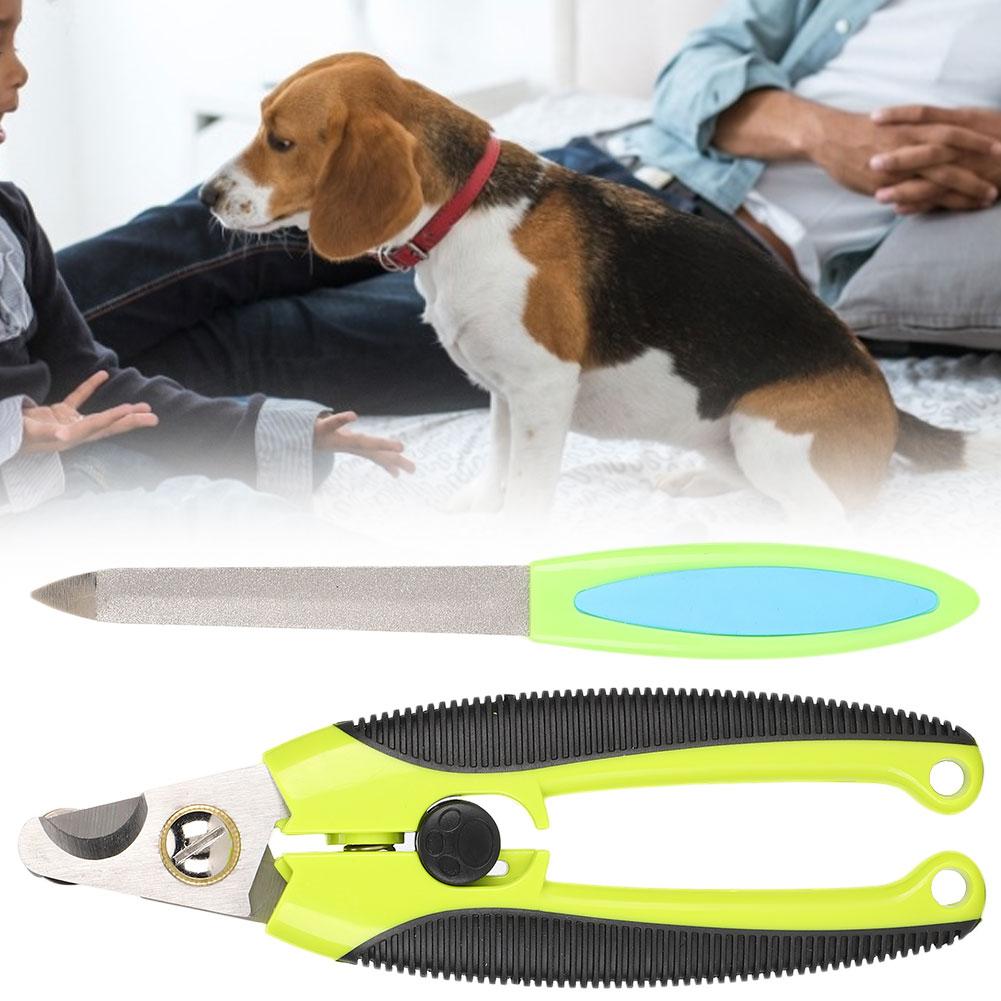 Tiernagelschere Schneider Schleifmesser Schneidset Rutschfester Griff für Katzen Hunde(K109 Wellengriff )