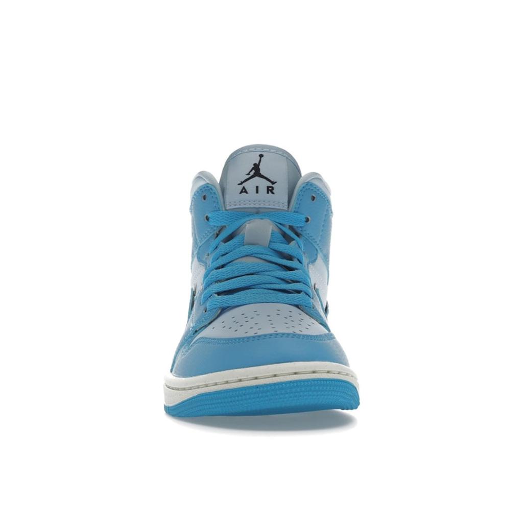 Air Jordan 1 Mid SE Ice Blue Women Sneakers Black Sail Dark-Powder-Blue DV1302-400