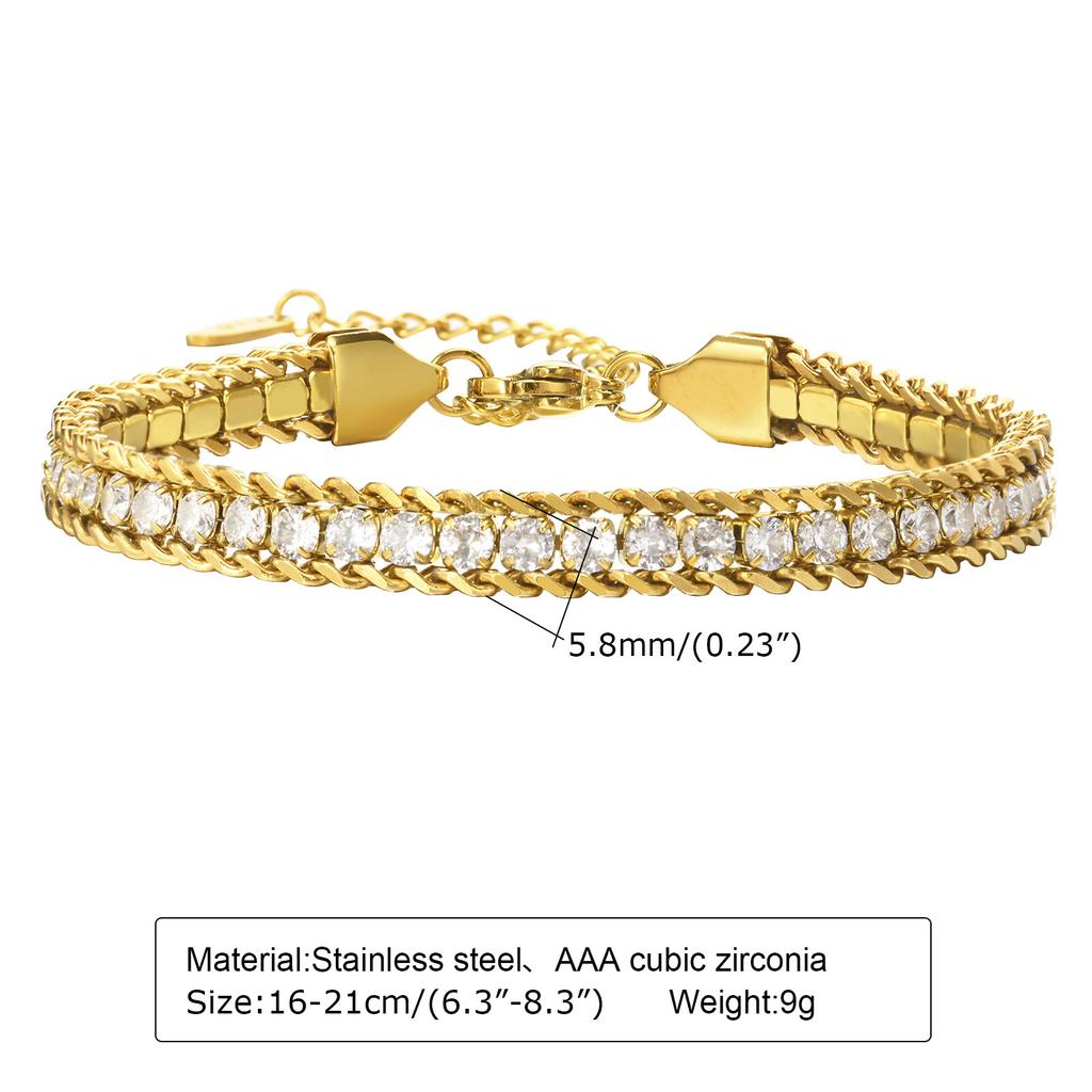 Women Stainless Steel Chain Bracelet, Gold Plated Twist Paperclip Adjustable Link Bracelet,Chunky Stackable Layered Jewelry