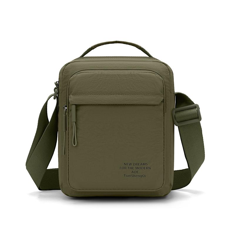 Men's Nylon Crossbody Backpack Fashionable Versatile Summer New Style Waterproof Single Shoulder Sling Bag Simple Design