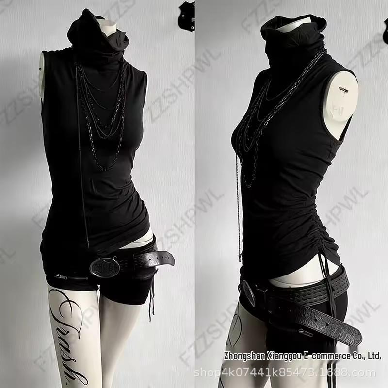 Slim Fit Sleeveless Retro Stand Collar Women s Vest Small