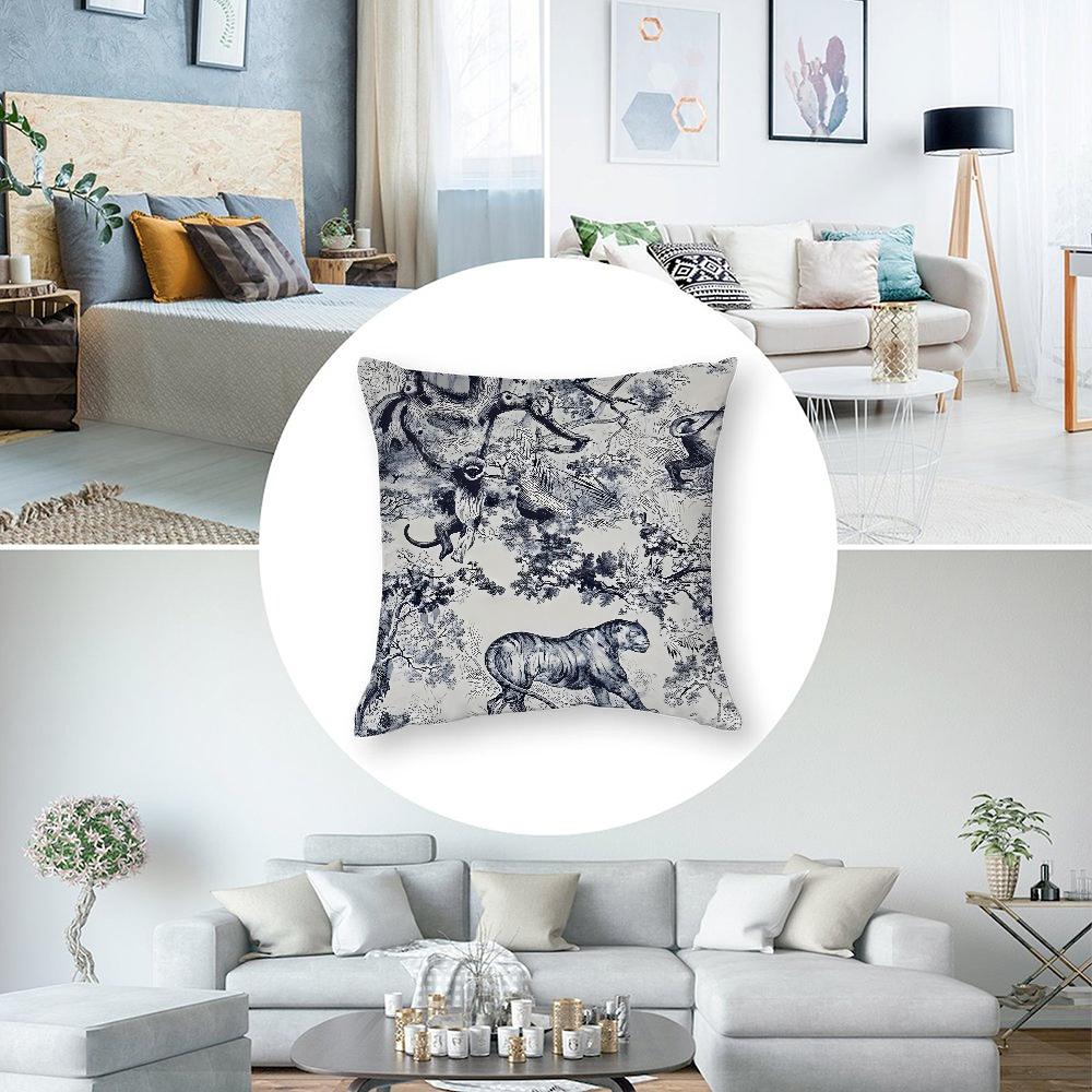 Fodera per Cuscino Decorativa Piante Boho Peluche Corto Divano Decorativo Regalo Casa Stampa Double-face Cuscino