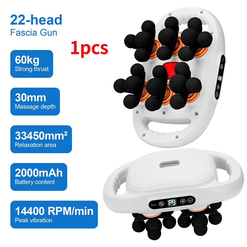 

12-головочный фасциальный пистолет Высокочастотная вибрация Массажный пистолет для тела Массажер для спины Массажер для талии Массажер для шеи и плеч Массажер для фасции бедер