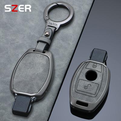 2 Tasten Metall Autoschlüssel Etui Abdeckung Schale für Mercedes Benz W203 W204 W212 C180 GLK300 CLS CLK CLA SLK C S E Klasse Zubehör