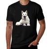 White Swiss Shepherd Dog Tshirt Casual Loose Fit Summer Tee Shirt