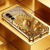 Golden Peacock Plated Glass Phone Case Suitable for Samsung Galaxy S26 S25 S24 S23 S22 S20 FE/Ultra/Plus Anti Drop Rear Cover