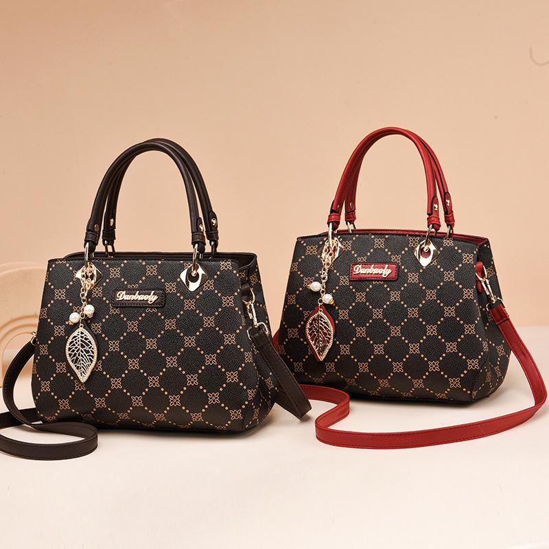 Neue, bedruckte Vintage-Handtasche im eleganten Stil für Damen – klassische Designer-Umhängetasche, große Tragetasche