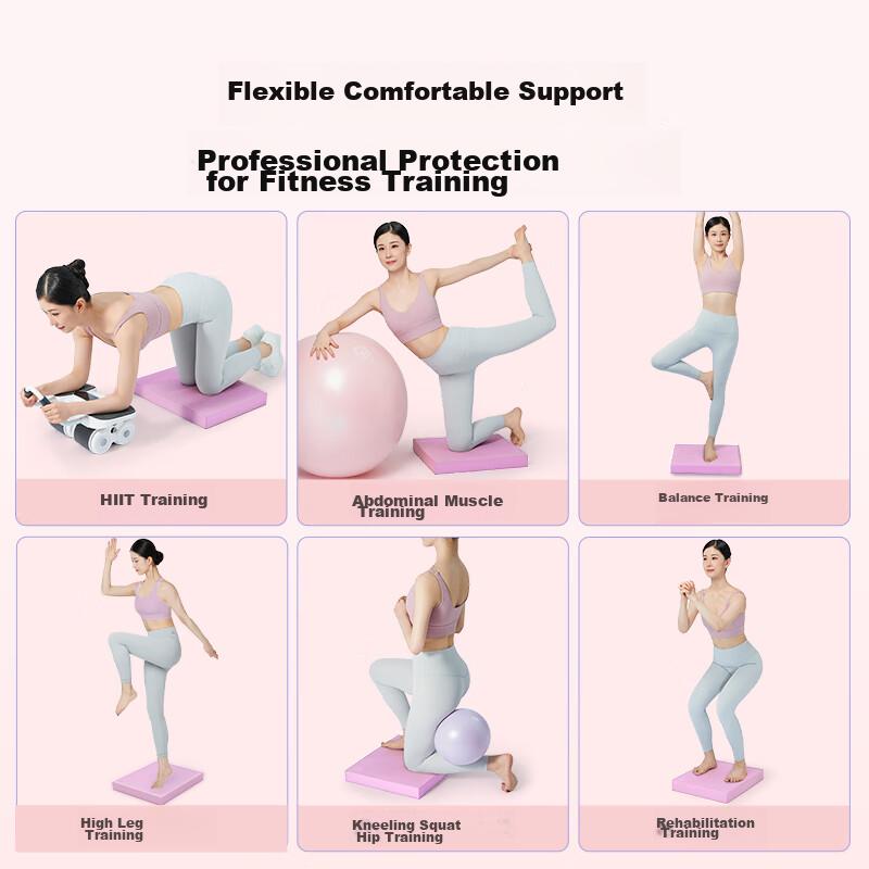 JD Original Balance Pad, Flat Support Core Training Mat, 50*40cm, Yoga Fitness Non-Slip, 6cm Thickened Mat, Purple