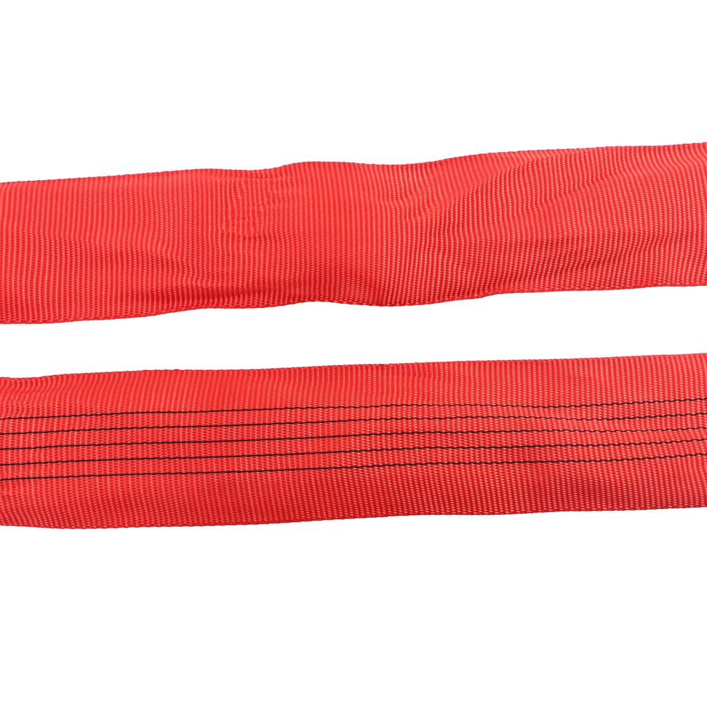 5T 2M Pas do podnoszenia, elastyczny, wzmocniony, z podwójnymi oczkami, poliestrowa lina do podnoszenia żurawiem, czerwony