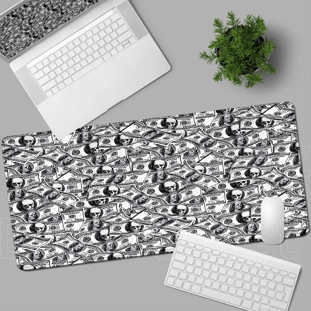 Gaming Laptop Dollar HD Printing Desk Mat Mouse Pad Pc Accessories Table Pads Deskmat Gamer Cabinet Non-slip Keyboard Mousepad