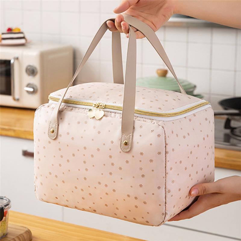 Lunch Bag Handle Insulation Cooler Bag for Women Kid Lunch Box Picnic Travel Portable Food Storage Breakfast Thermal Food Bag
