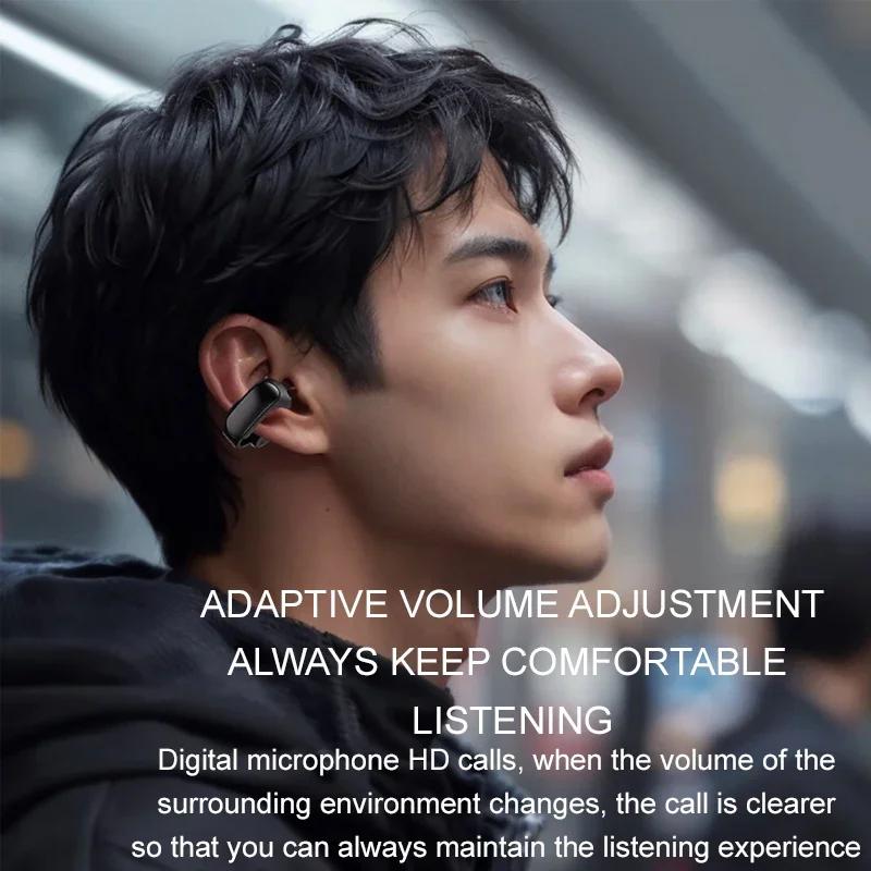 Ultra Açık Kulak Klipsli Kulaklıklar Gerçek Kablosuz Kulaklıklar Bluetooth 5.3 Spor Kulaklıkları Mikrofonlu Su Geçirmez Oyun Kulaklığı