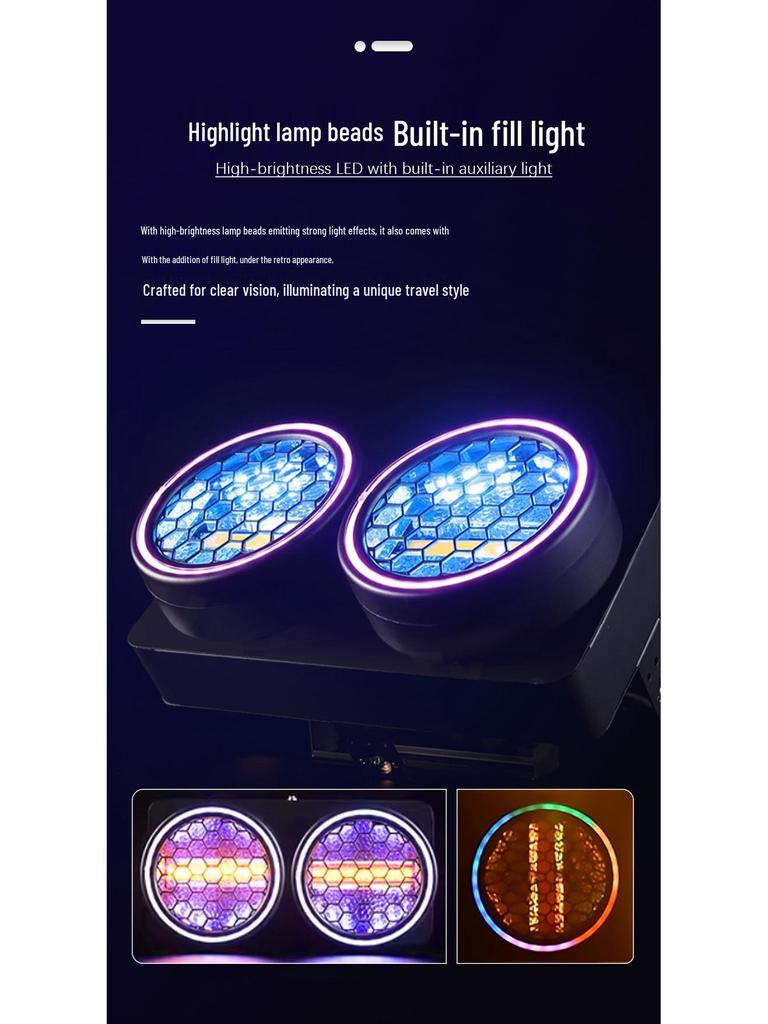 LED Dual-Eye Retro Splicing Matrix Stage Light for Live Theater and Colorful Running Horse Effects