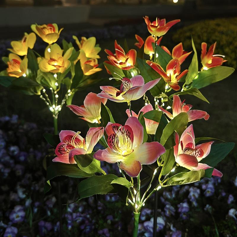 Popular Solar Orchid Lawn Light: LED Decorative Festival Garden Lamp for Patio, Courtyard, Park