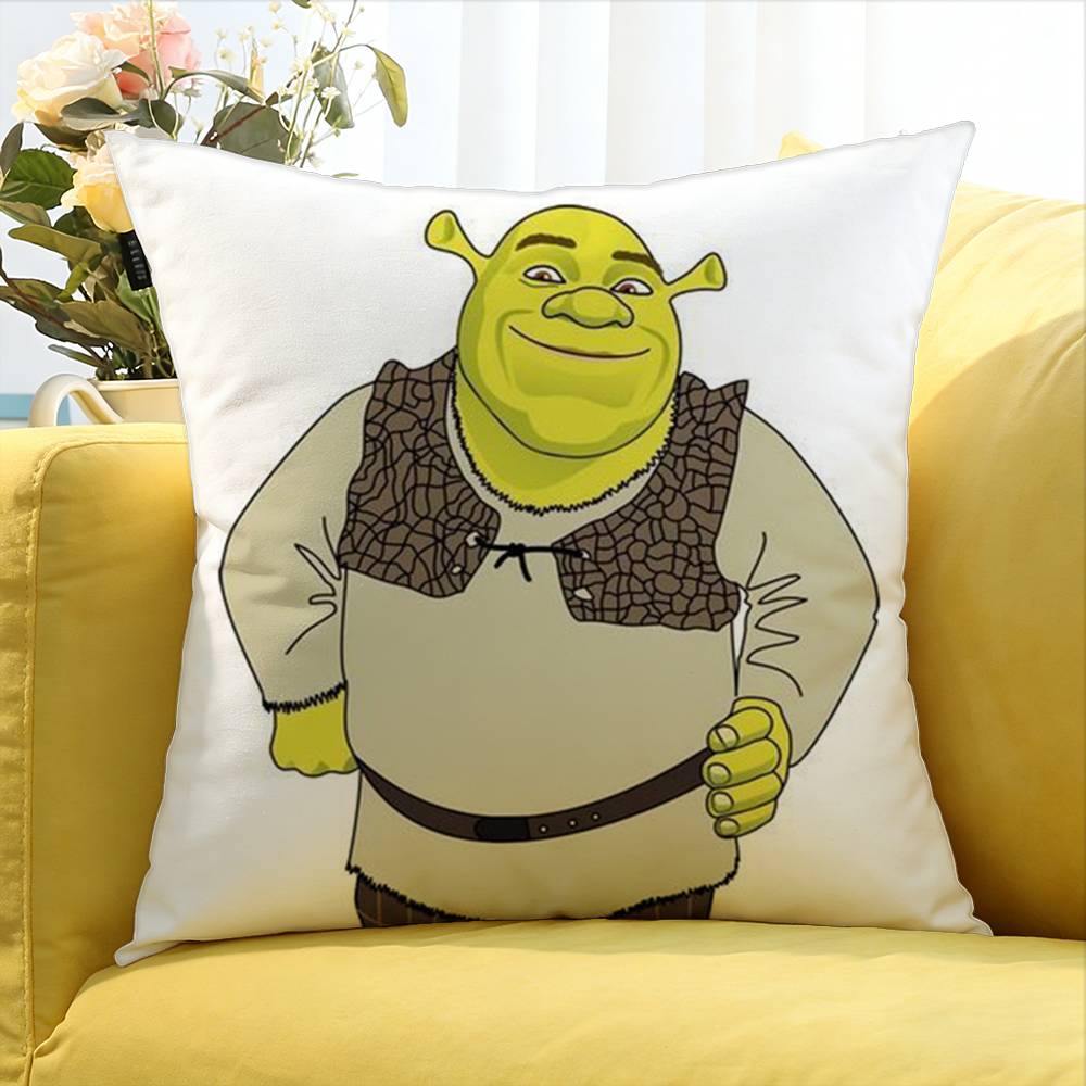 Cartoon S-Shrek Movie Various Sizes Square Pillow Case For Car Home Bedchamber Decor