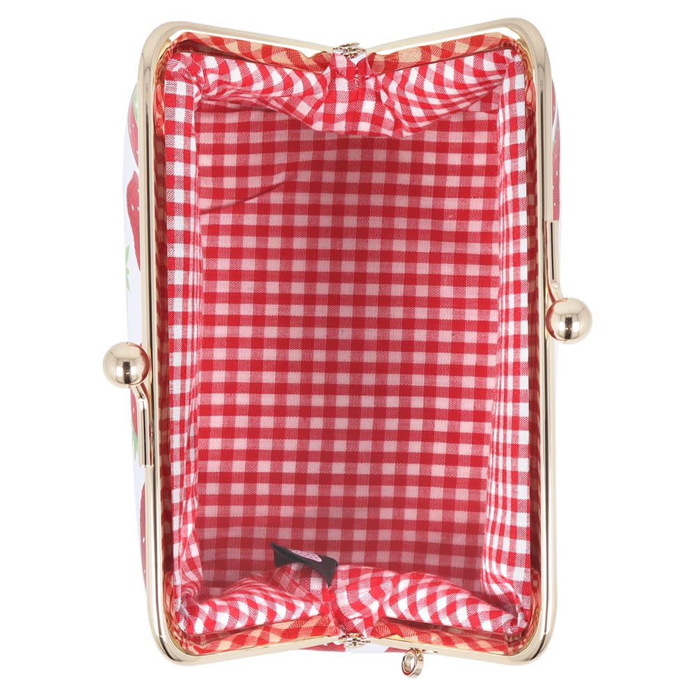 Sunstar Stationery Clasp A S2323818 Pouch, Purse, ICHIGO, Strawberry, Pattern,