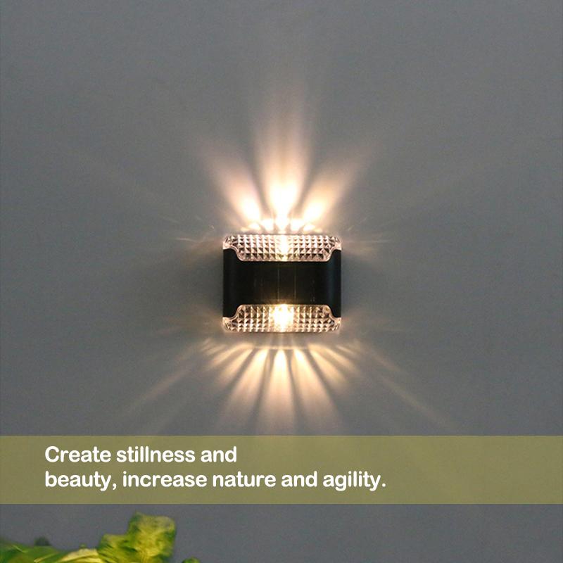 LED-Solar-Wandleuchte, Sonnenlicht im Freien, nach oben und unten leuchtende Beleuchtung, wasserdicht, energiesparend, Straßenlaterne, Hof, Balkon, Dekoration