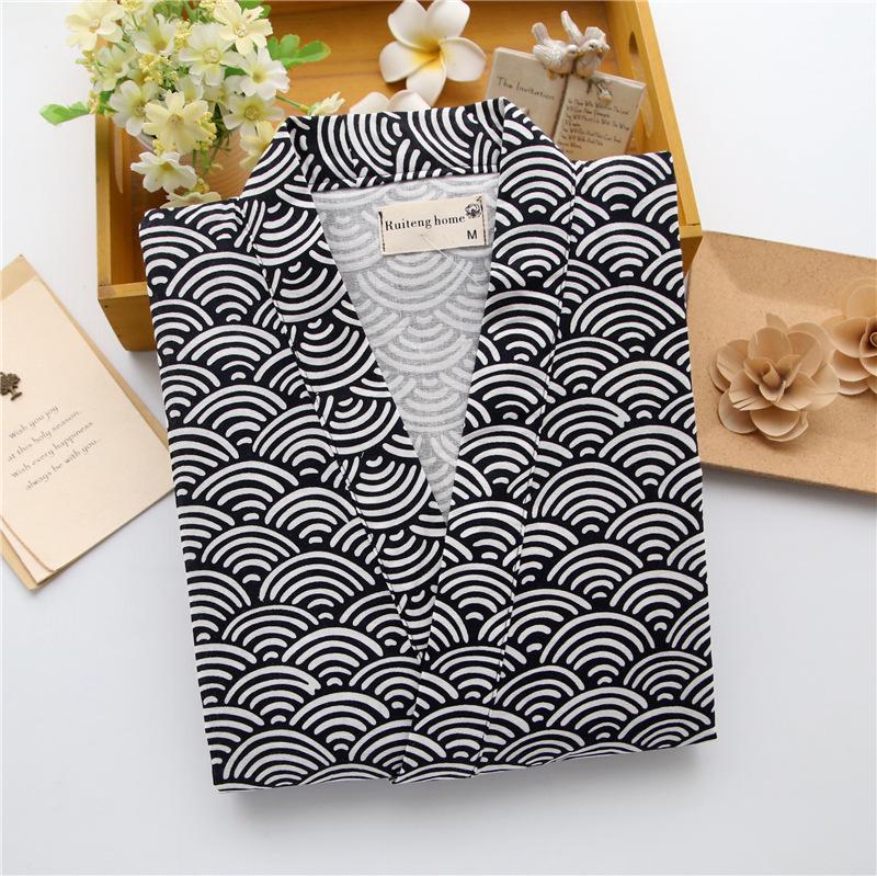 

Чоловічий піжамний комплект з чистої бавовняної марлі: Халат з коротким рукавом, дихаючий, літній костюм вільного крою, великого розміру. L