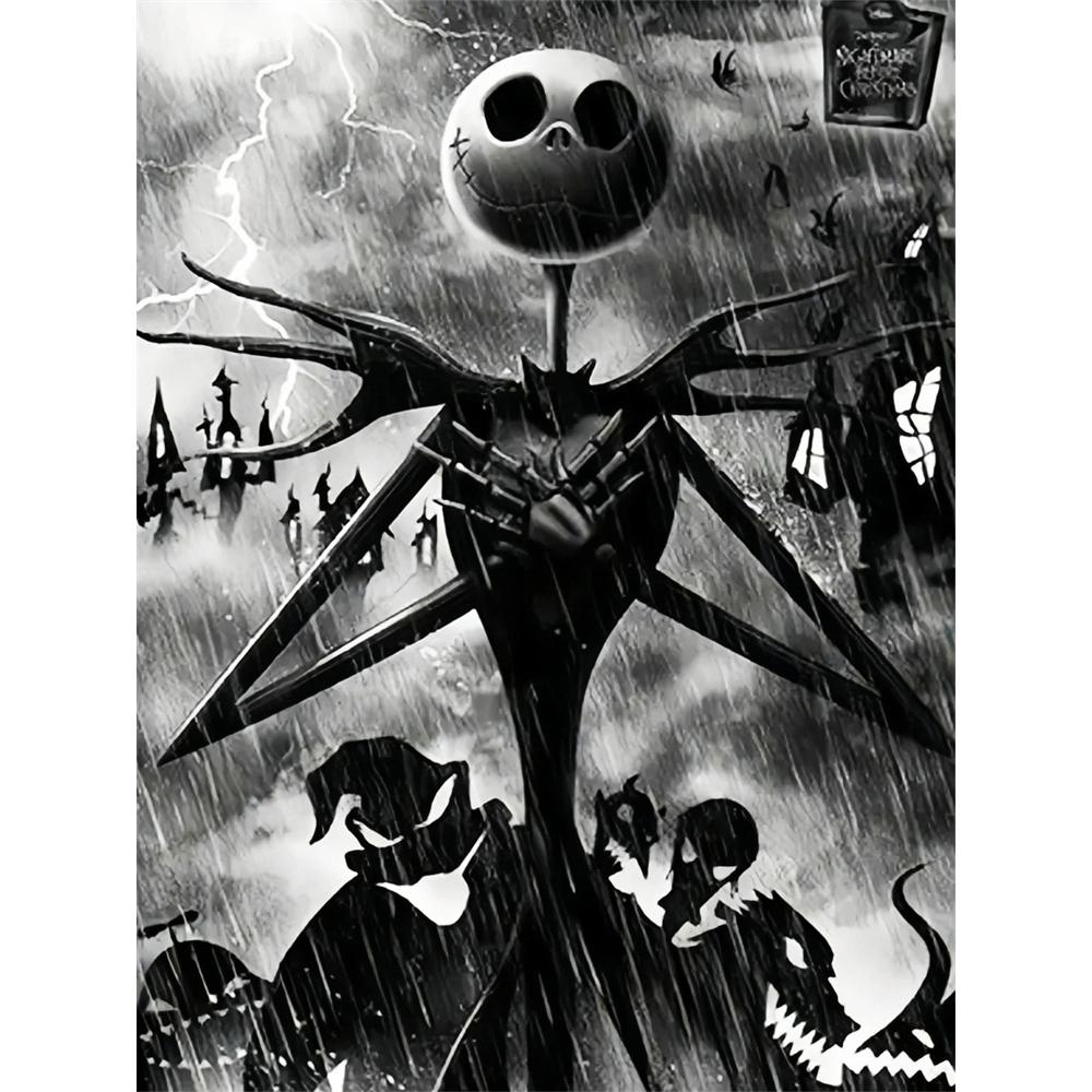 

Disney Cartoon Diamond Painting Jack in Darkness 5D DIY Art Cross Stitch Kit, Mosaic Embroidery Home Decor Gift Round 20x30cm