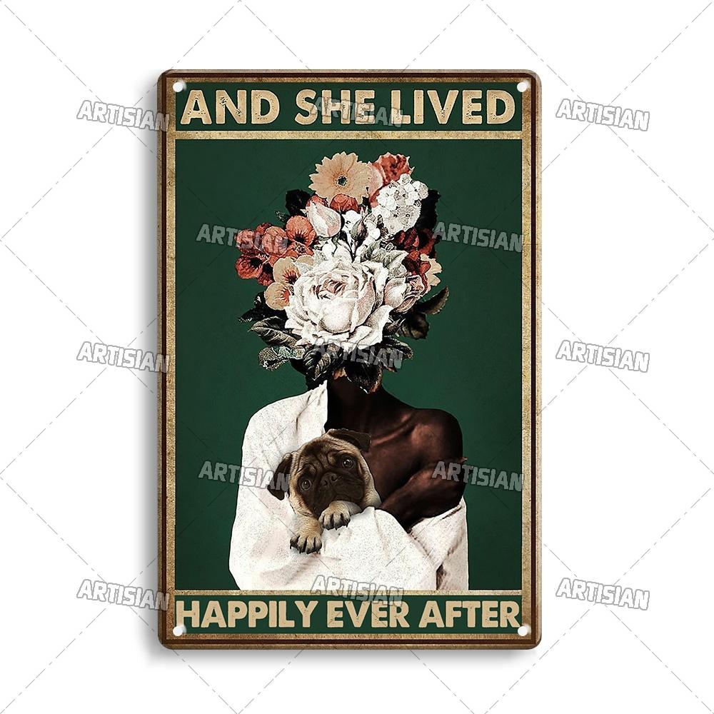 Artisian Halloween Metal Plaque Girl And Cat Tin Sign Black Cat Decorative Plate Wall Decor Garage Bar Pub Club Hotel Kitchen
