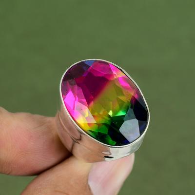 Faceted Multi Tourmaline Ring 925 Sterling Silver Rings Handmade Jewelry Top Quality Gemstone Ring Anniversary Gifts Available In Ring Size