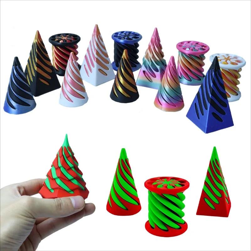 Cone Spiral 3D Printed Highpass Stress Reducing Toys Fidget Desk Gadgets Technological Rotating Relieve Stress-Relieving Adults