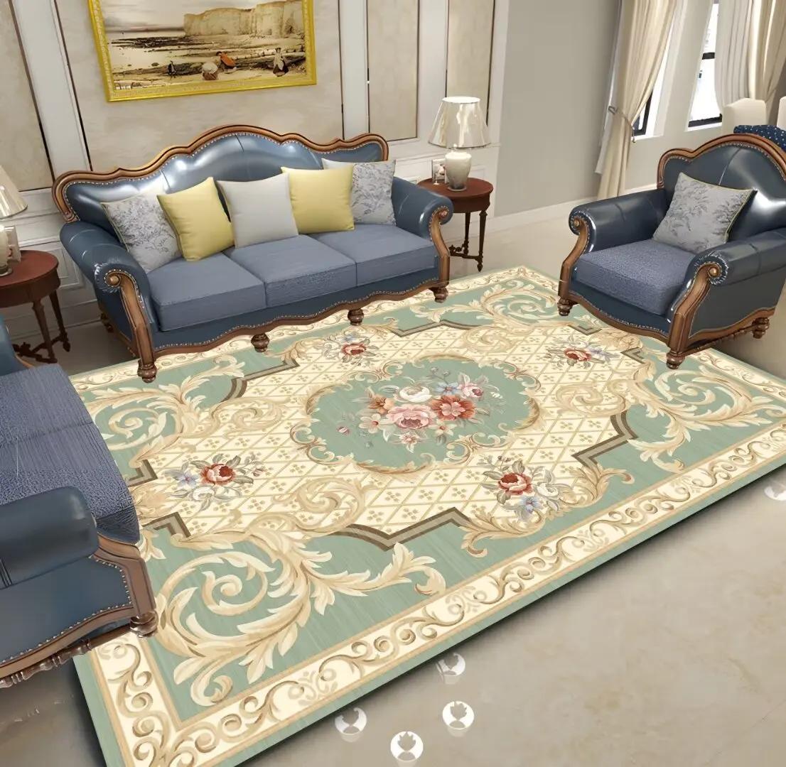 

Ковер красный плюшевый в европейском стиле для украшения гостиной, домашние роскошные ковры большой площади для спальни, противоскользящие, моющиеся, напольные коврики для дивана 60*90cm