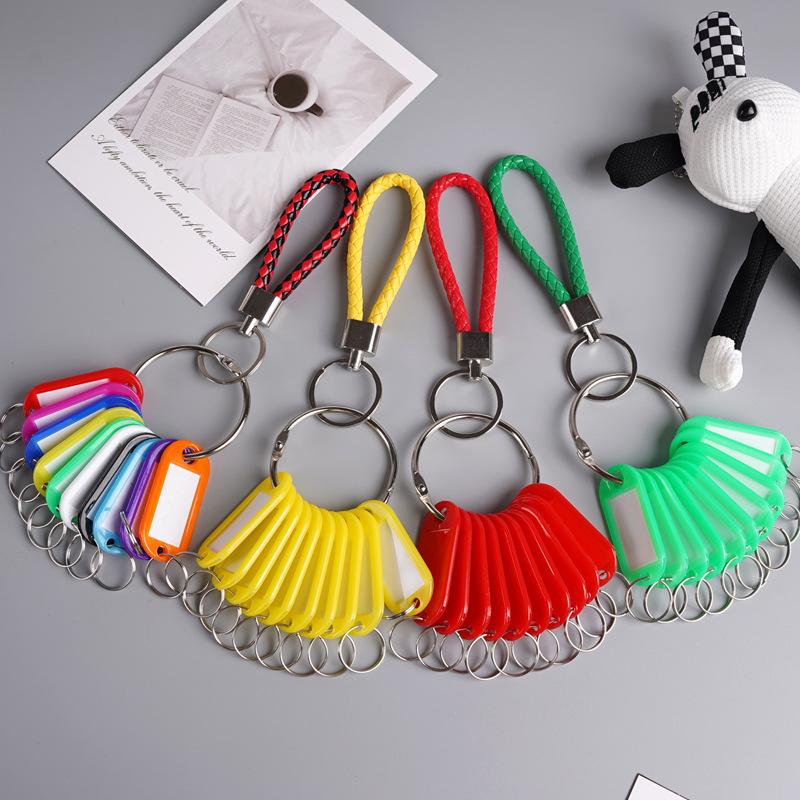 Leather Handheld Classification Key Card 10 Signboards Keychain Hanging Handheld Keychain Rentals Labels Storage Tags