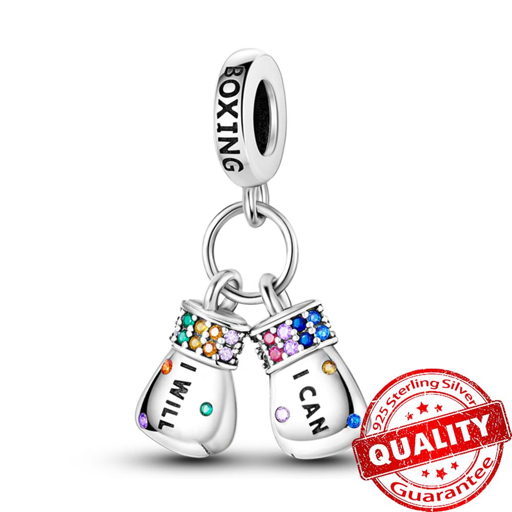 Sparkling Copper Colorful Zircon Fixed Clip Beads & Whirlpool Dangle Charm Fit Bracelet & Necklace Exquisite Gifts