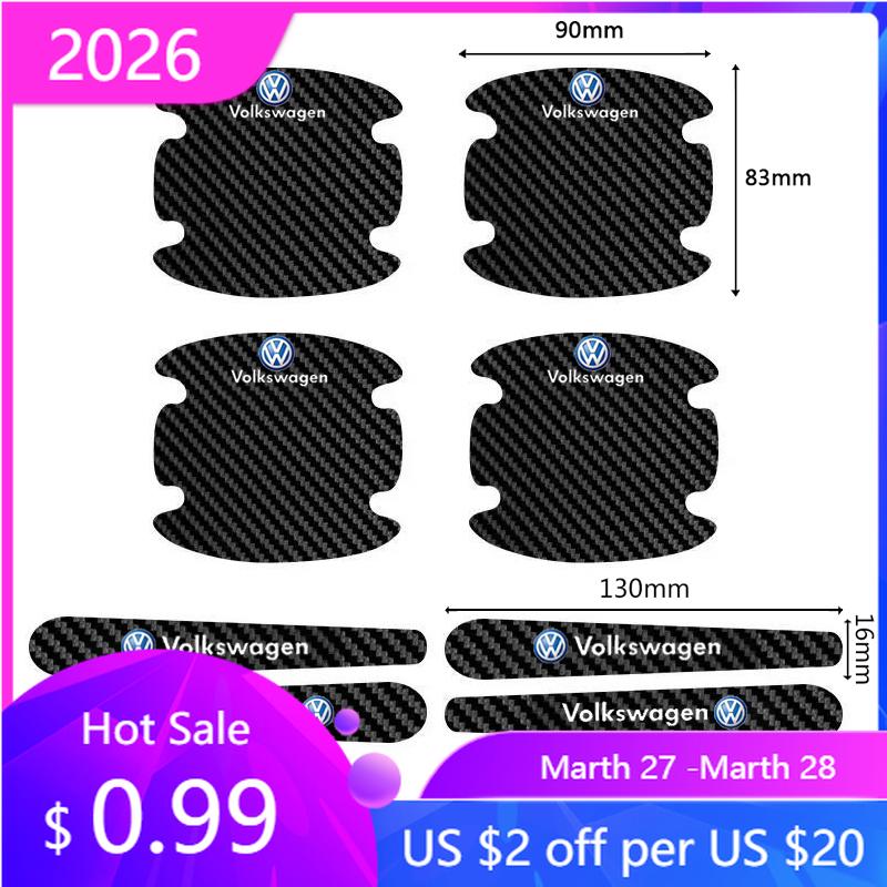 

VW GTI GOLF 2026 Hot For VW VOLKSWAGEN PU Door Handle Bowl Anti-collision Protective Sticker For Volkswagen Golf 5 6 7 Charang B