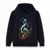 Kids Boys Girls Hoodie Treble Clef Music Note Print Casual Long Sleeve Pullover Hooded Sweatshirt for Music Lovers
