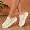 Fashion Mesh Wrapped Slippers Autumn New Round Toe Deep Mouth Platform Non-slip Wear-resistant Wedge Half Mow