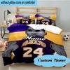 Custom Name 3PCS Legacy: Lakers Pride Bedding Set, Including 1pc Duvet Cover And 2pcs Pillowcases, Suitable for dorms and bedrooms Gift