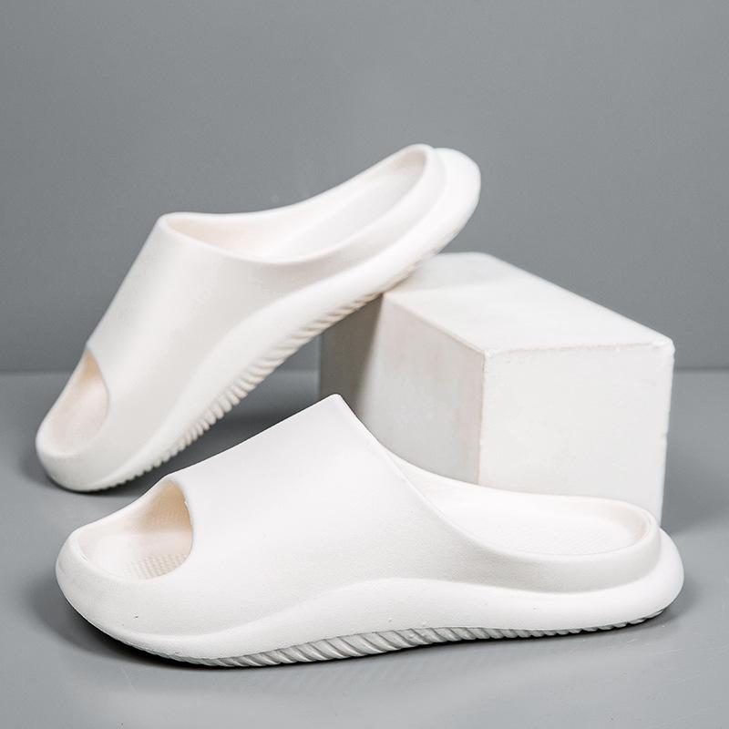 2025 slippers men's home one-word drag women step on shit feeling thick-soled cool slippers outdoor EVA non-slip sandals