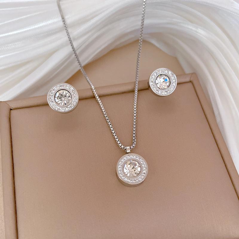 Ring Voll Diamant Minimalistisch Ofen Echtgold Halskette Damen Schlüsselbeinkette Accessoires