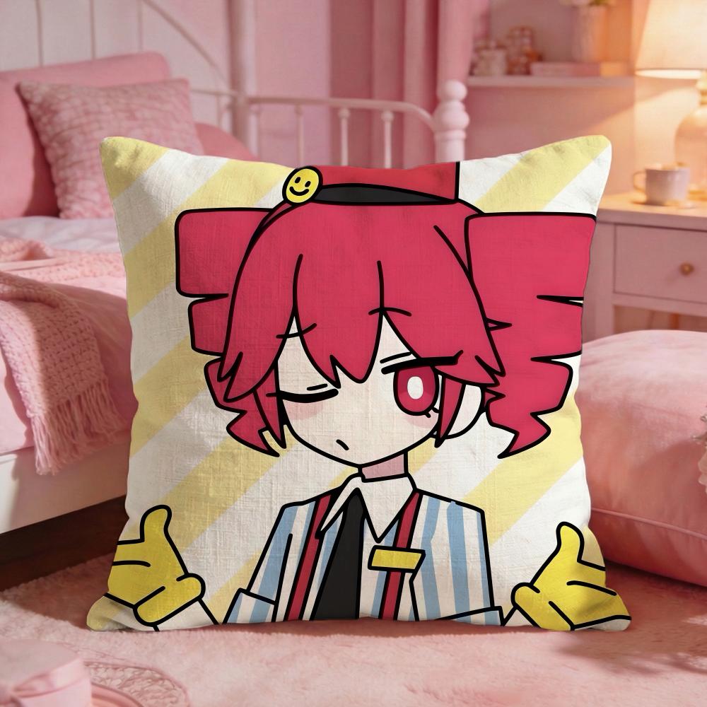 TetoAnime Teto Cushion Cover Premium Comfort Reversible Pillow Cove Two In One Design For Any Room  Car Interior