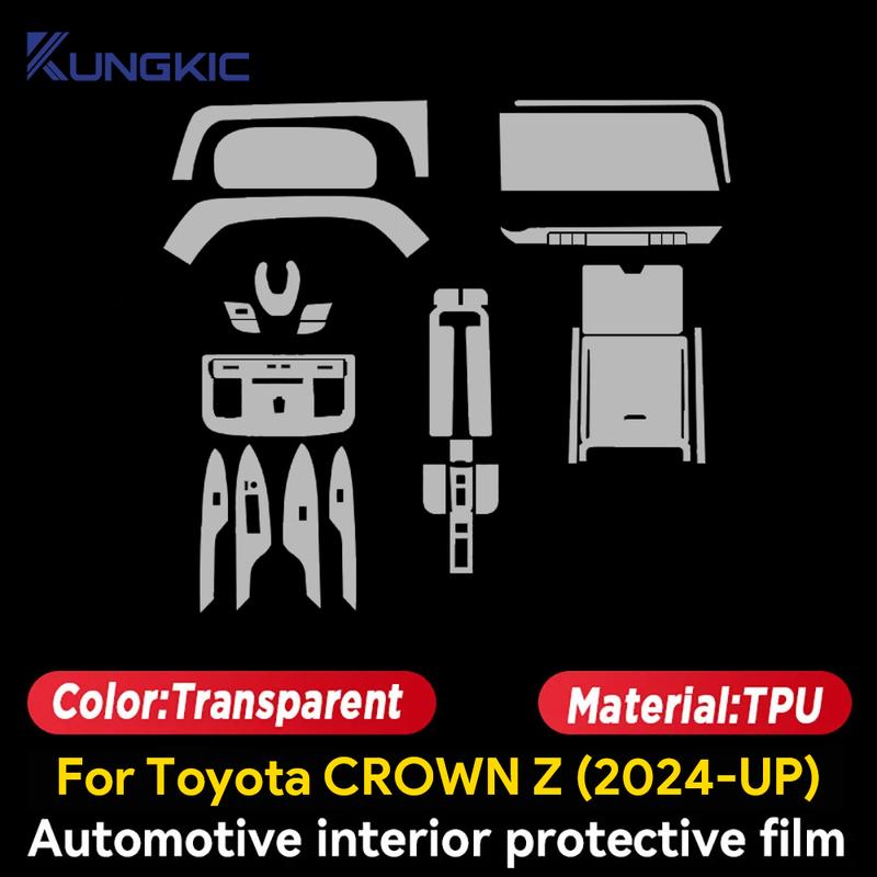 For Toyota CROWN Z 2024 2025 Interior Car Center Console Navigation Screen Transparent TPU Protective Film Anti-scratch Repair