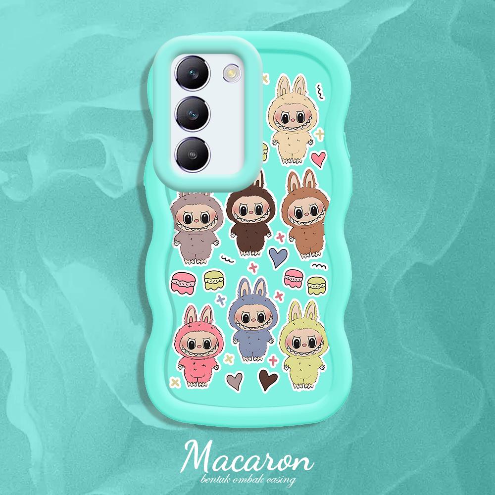 

Окрашенный узор Big Wave Edge Мягкий силиконовый материал Macaron чехол для телефона противоударный защитный резиновый чехол для OnePlus Vivo Motorola Moto Vivo Y22S синий