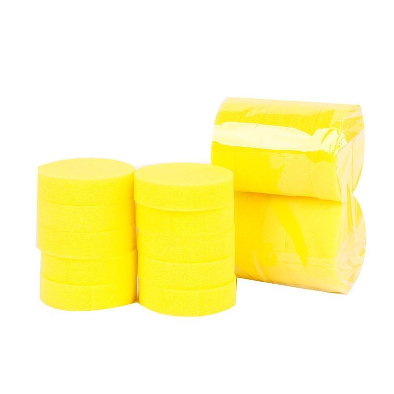 Non-edge-pressed Waxed Sponge, Round Sponge, Car Cleaning Tool, Beauty Polishing, Scrubbing, Car Sponge Block
