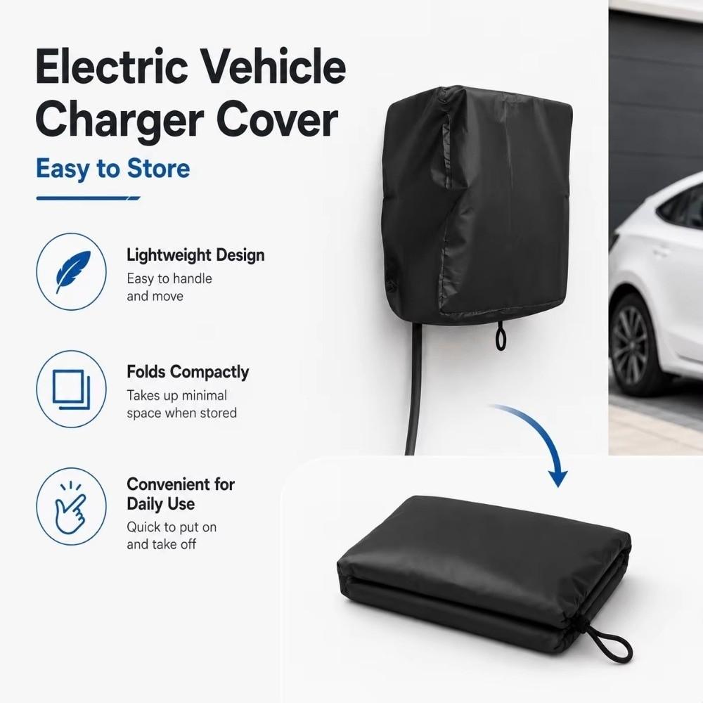 Universal Electric Vehicle Charging Station Cover Waterproof Car Charger Rain Cover Outdoor Use