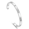 Stylish Zirconia Open Cuff Bracelet - 4MM/6MM Stainless Steel Couple Design